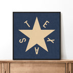 Dezavala Star Texas Flag Art Print Poster