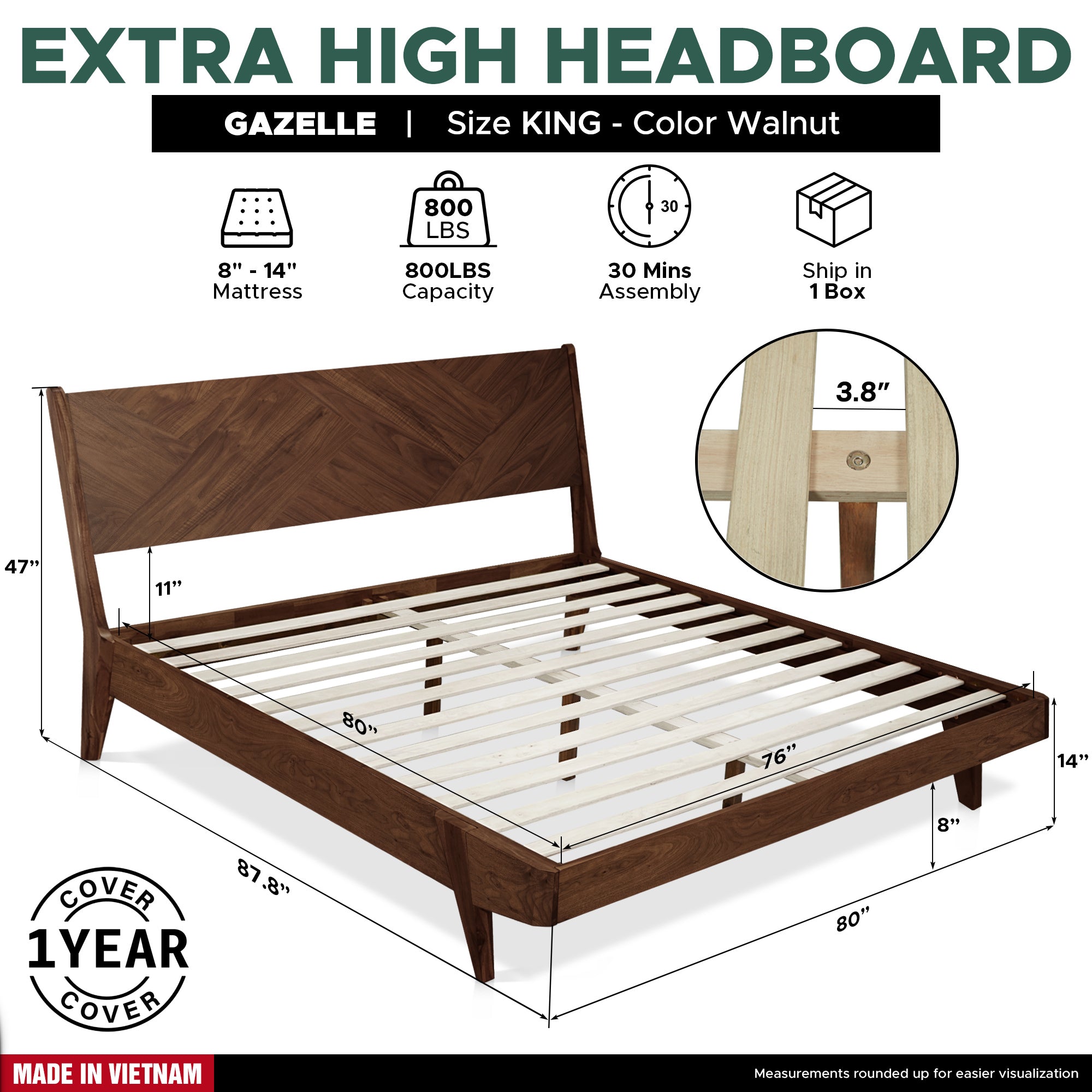 Gazelle Platform Bed Frame