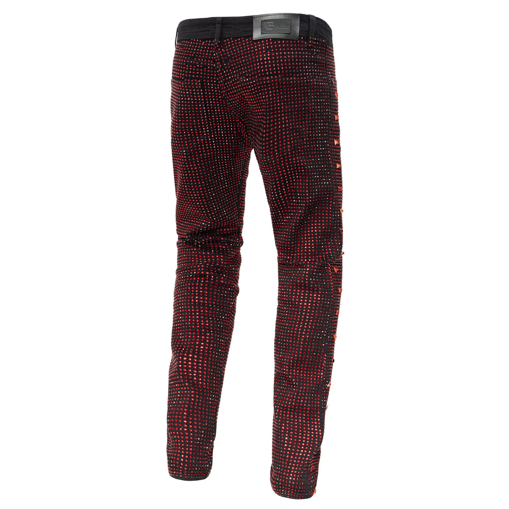 Barocco Pure Style Men's Pants - Black/Red