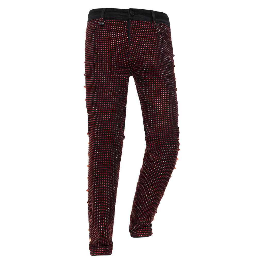 Barocco Pure Style Men's Pants - Black/Red