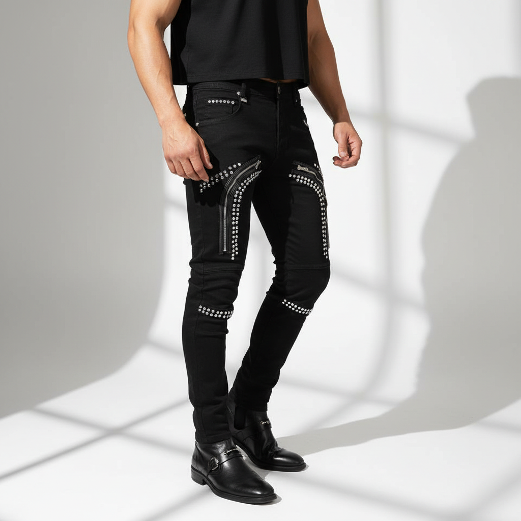 Barocco Echoes of You Men's Jeans - Black