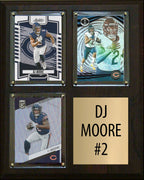 DJ Moore 3 Card Plaque Donruss Fleer Topps 2023 2024 Chicago Bears