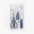 3 Piece Kitchen Knife Set - Paring Knife, Blade Guard with Built in Sharpener, and Multi Purpose Shears