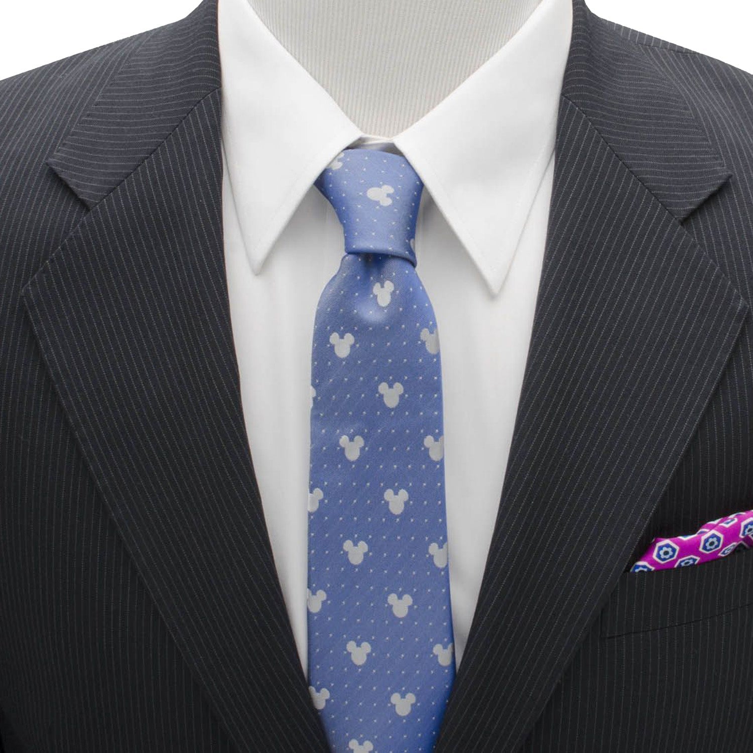 Disney Mickey Mouse Blue Pin Dot Men's Tie