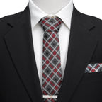 Disney Mickey Mouse Holiday Gray Plaid Silk Men's Tie