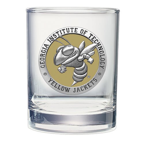 Georgia Tech Yellow Jackets Buzz Logo Double Old Fashioned Glass, 13.5 oz