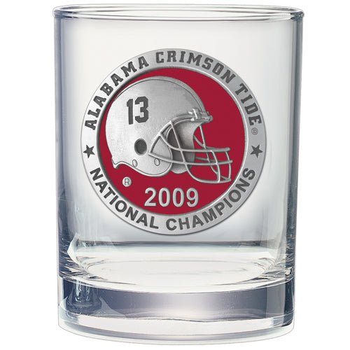 Alabama Crimson Tide National Champions 2009 Clear Glass, 13.5 oz
