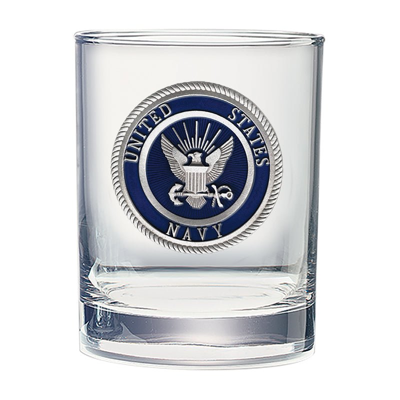 Navy Double Old Fashioned Glass, 13.5 oz