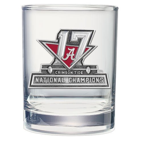 Alabama Crimson Tide National Champions 2017 Clear Glass, 13.5 oz