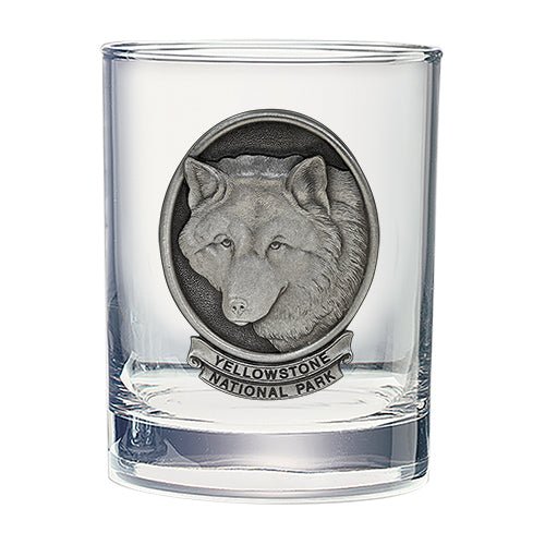 Wolf Yellowstone National Park Double Old Fashioned Glass, 13.5 oz