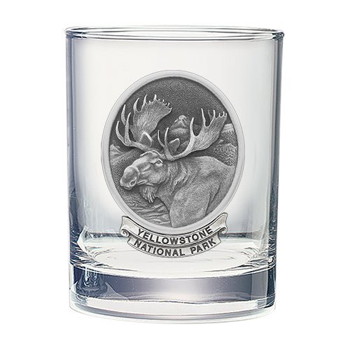 Moose Yellowstone National Park Double Old Fashioned Glass, 13.5 oz
