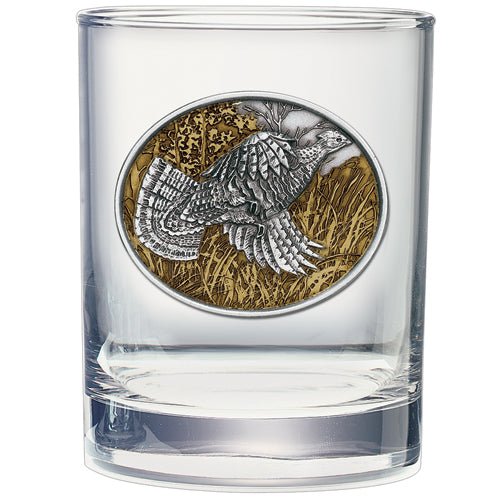 Ruffed Grouse Double Old Fashioned Glass, 13.5 oz