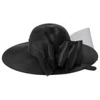Women's Round Crown Organza Bow Dress Hat