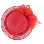 Women's Red Dress Hat with Organza Bow
