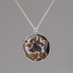 Sericho Pallasite Meteorite Star of David Large Pendant (29.7 grams) with 18" Sterling Silver Chain