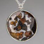 Sericho Pallasite Meteorite Star of David Large Pendant (29.7 grams) with 18" Sterling Silver Chain