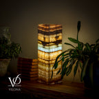 Aqua Onyx Square Table Lamp - 20" Tall, x 6"x 6" Square (Medium #65)