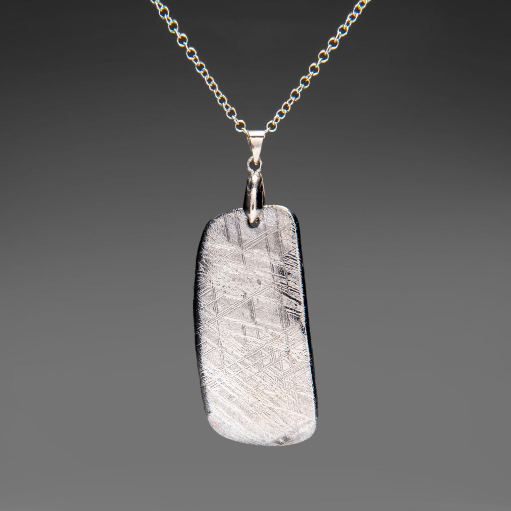 Genuine Muonionalusta Meteorite Pendant (35 grams) with 18" Sterling Silver Chain