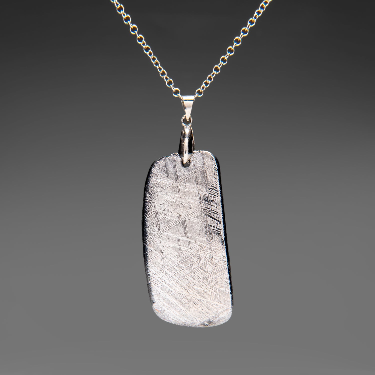 Genuine Muonionalusta Meteorite Pendant (35 grams) with 18" Sterling Silver Chain