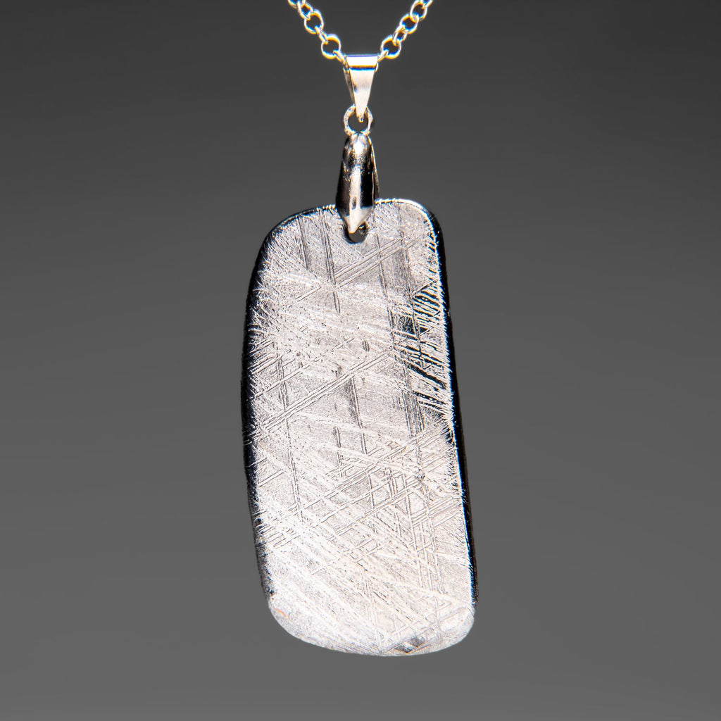 Genuine Muonionalusta Meteorite Pendant (35 grams) with 18" Sterling Silver Chain