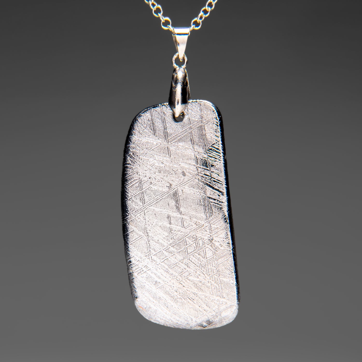 Genuine Muonionalusta Meteorite Pendant (35 grams) with 18" Sterling Silver Chain