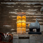 Aqua Onyx Square Table Lamp - 20" Tall, x 6"x 6" (Medium #67)