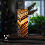 Aqua Onyx Square Table Lamp - 20" Tall, x 6"x 6" (Medium #73)