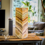 Aqua Onyx Square Table Lamp - 20" Tall, x 6"x 6" (Medium #73)