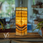 Aqua Onyx Square Table Lamp - 20" Tall, x 6"x 6" (Medium #71)