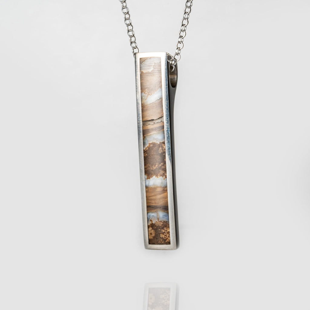 Genuine Mammoth Molar Ingot Pendant with 18" Sterling Necklace