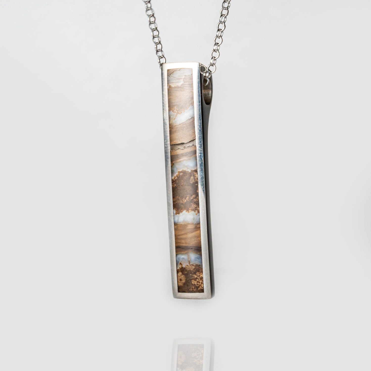 Genuine Mammoth Molar Ingot Pendant with 18" Sterling Necklace