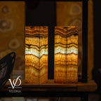 Aqua Onyx Square Table Lamp - 20" Tall, x 6"x 6" (Medium Pair #74)
