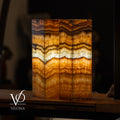 Aqua Onyx Square Table Lamp - 20" Tall, x 6"x 6" (Medium Pair #74)
