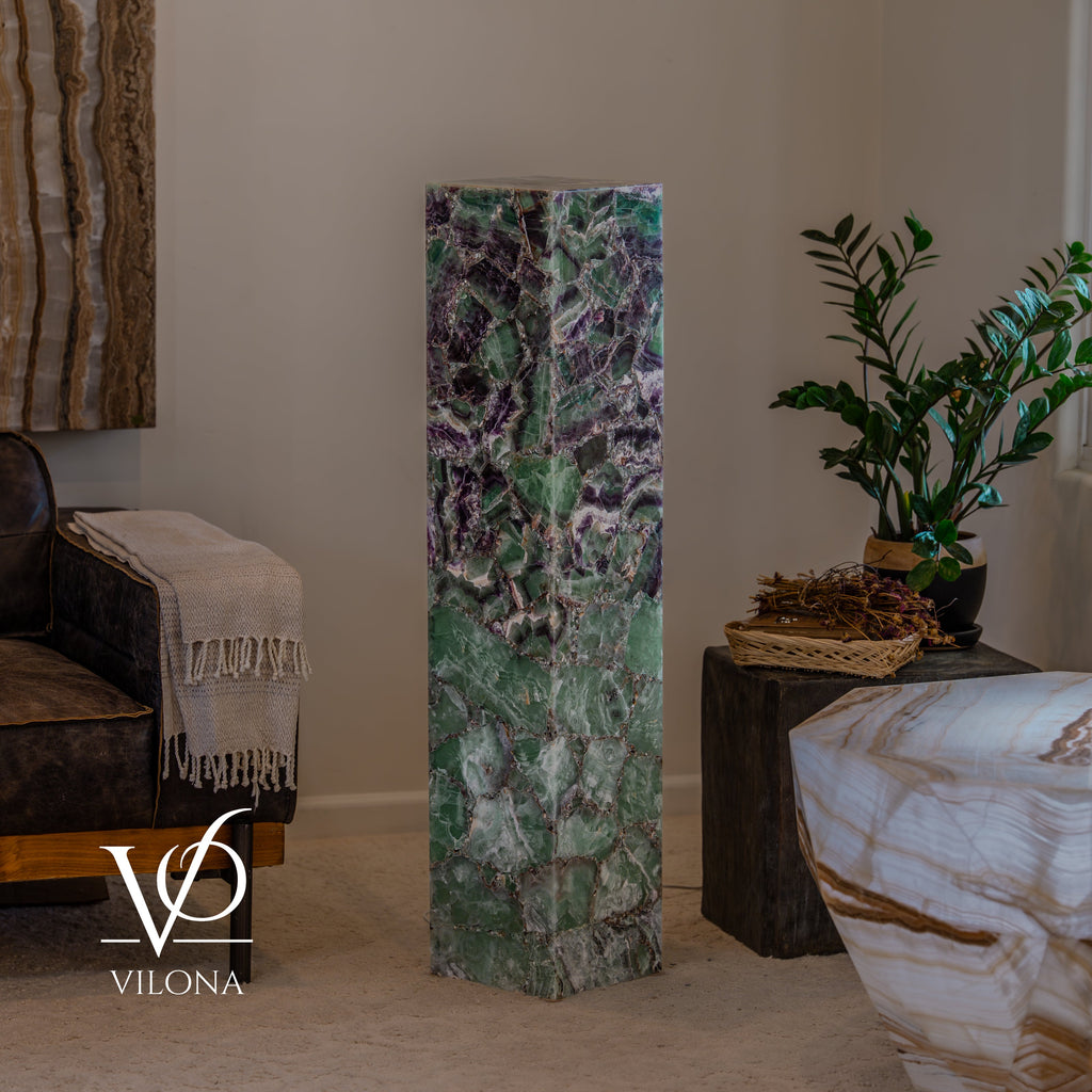 Fluorite Floor Lamp #7 – 47.5" Tall × 10" Square