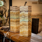 Aqua Onyx Square Table Lamp - 20" Tall, x 6"x 6" (Medium Pair #74)