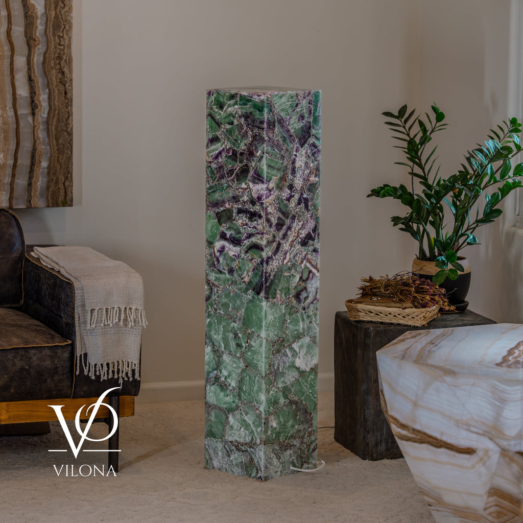Fluorite Floor Lamp #7 – 47.5" Tall × 10" Square