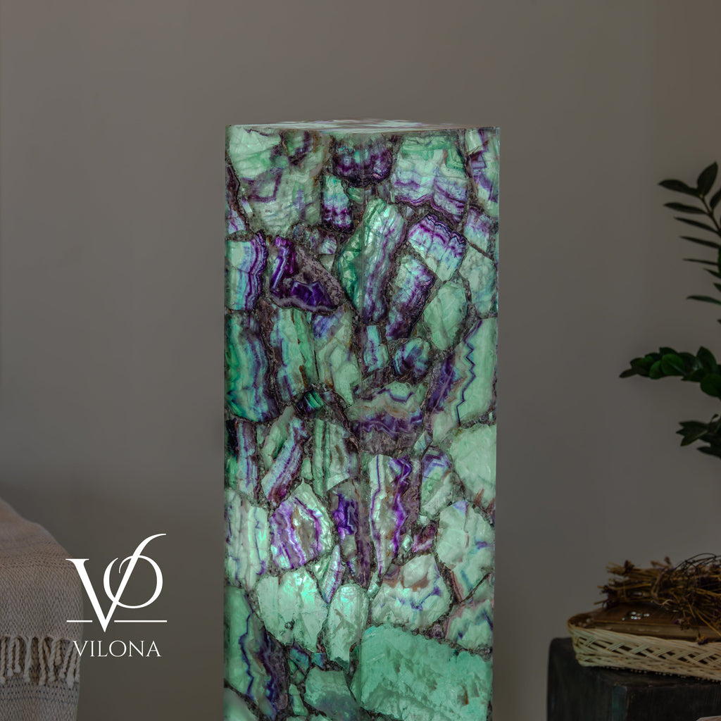 Fluorite Floor Lamp #7 – 47.5" Tall × 10" Square