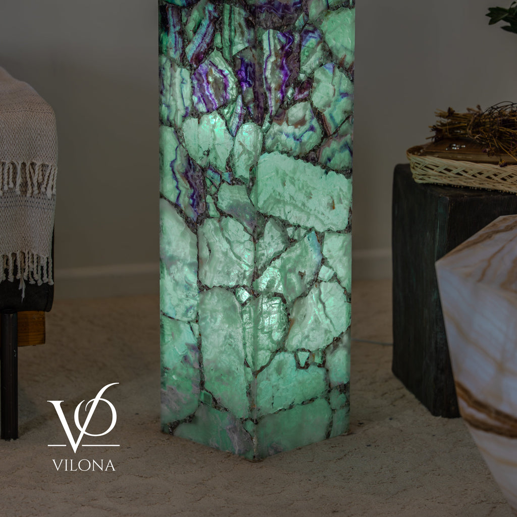 Fluorite Floor Lamp #7 – 47.5" Tall × 10" Square