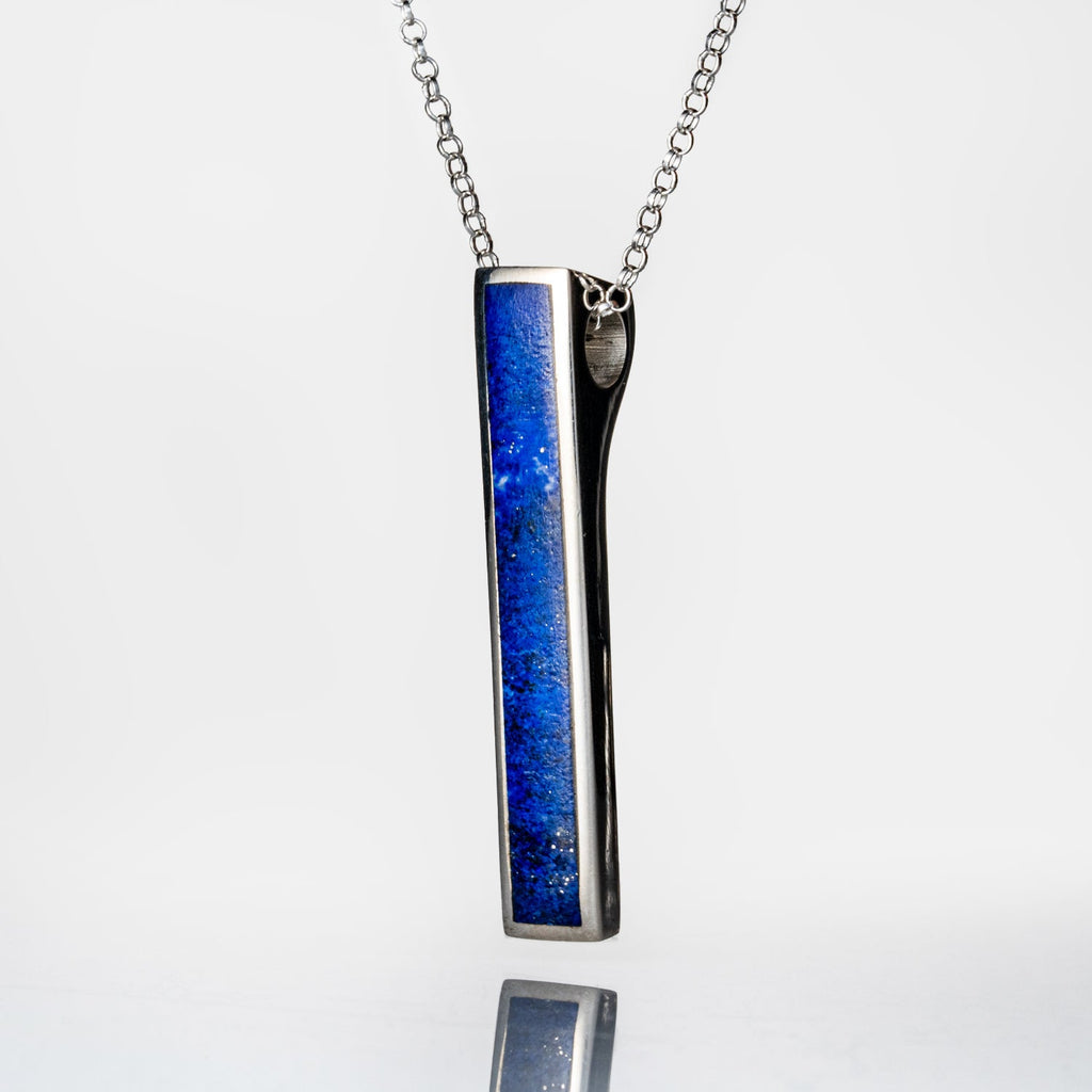 Genuine Lapis Lazuli Sterling Silver Pendant with 18" Sterling Silver Necklace