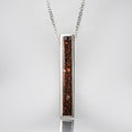 Genuine Dinosaur Agate Ingot Pendant with 18" Sterling Silver Necklace