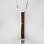 Genuine Dinosaur Agate Ingot Pendant with 18" Sterling Silver Necklace