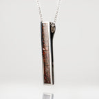 Genuine Dinosaur Agate Ingot Pendant with 18" Sterling Silver Necklace
