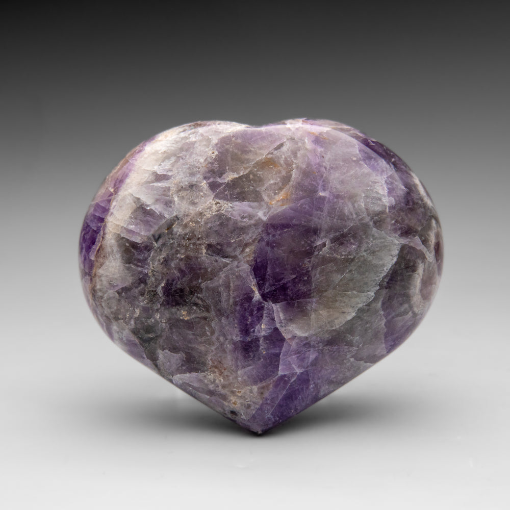 Polished Chevron Amethyst Heart from Brazil (381.7 grams)