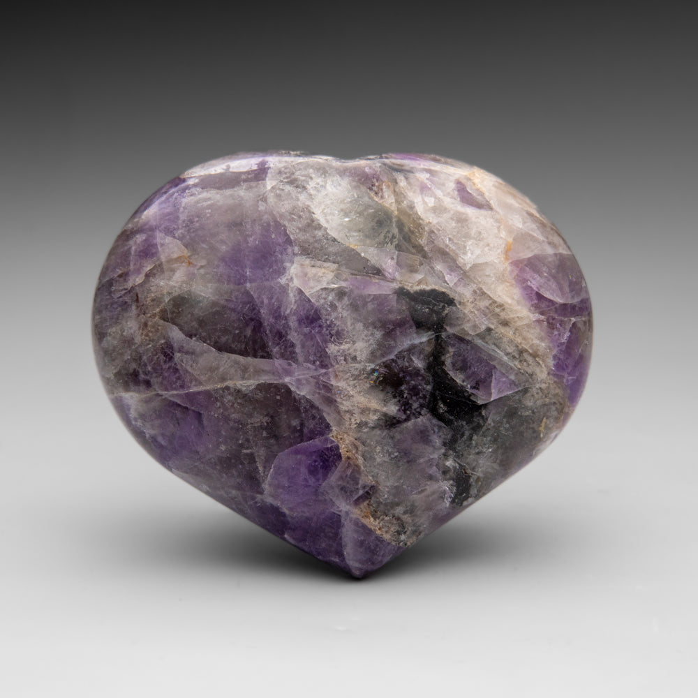 Polished Chevron Amethyst Heart from Brazil (381.7 grams)