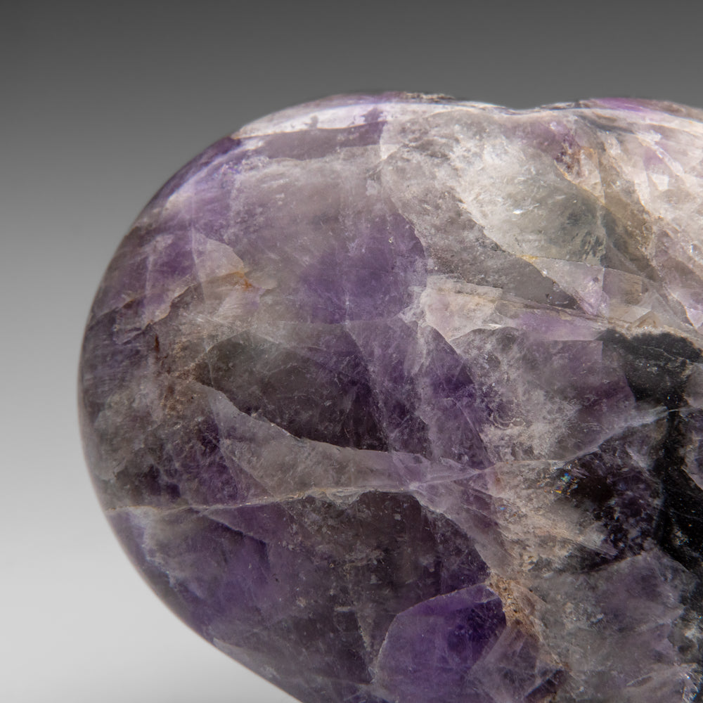 Polished Chevron Amethyst Heart from Brazil (381.7 grams)
