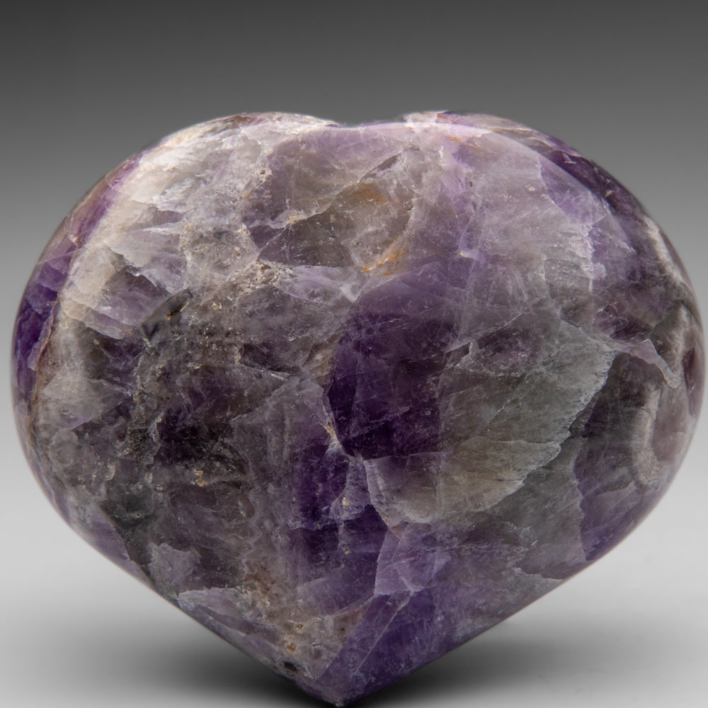Polished Chevron Amethyst Heart from Brazil (381.7 grams)