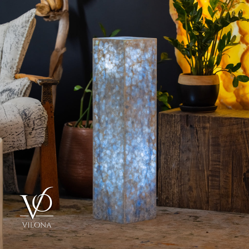 Arctic Onyx Floor Lamp - Small - 31.5"H x 8"W - Square - #3