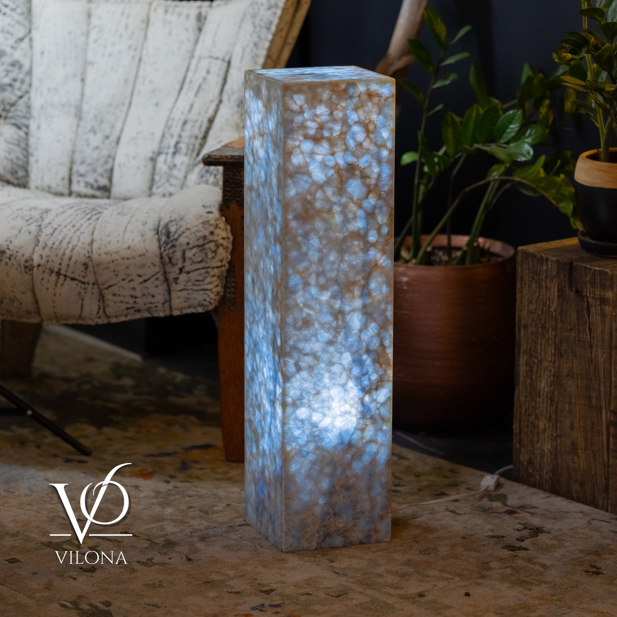 Arctic Onyx Floor Lamp - Small - 31.5"H x 8"W - Square - #3