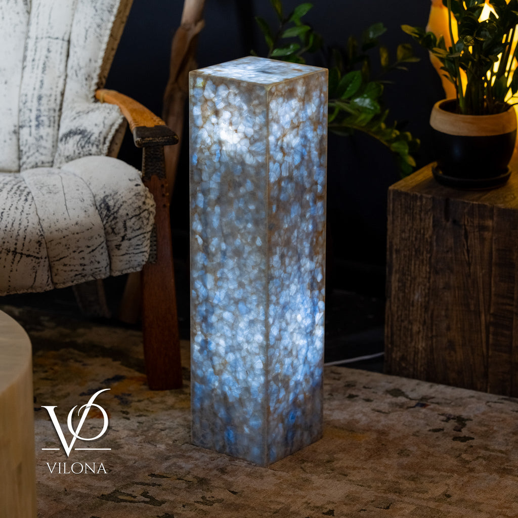 Arctic Onyx Floor Lamp - Small - 31.5"H x 8"W - Square - #3