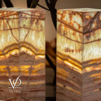 Divina Claire Onyx Table Lamp Pair – 22″ × 8″ Large Square #1
